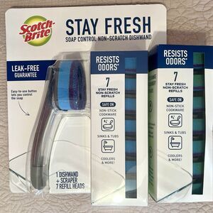 Scotch-Brite Stay Fresh Soap Control Non-Scratch Dishwand 14 Refill Heads